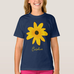 T-shirt Pays Jaune Fleur de tournesol Texte personnalisé