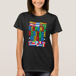 T-shirt Pays Latina Drapeau Hispanique Mois du patrimoine