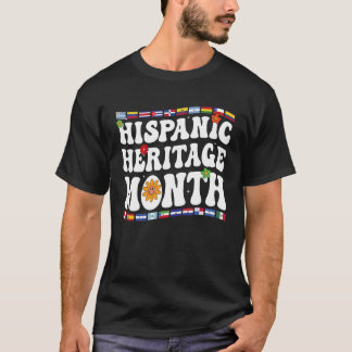 T-shirt Pays Latine Drapeaux Coeur Héritage Hispanique Mon