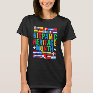 T-shirt Pays latins Drapeau Hispanique Mois du patrimoine 