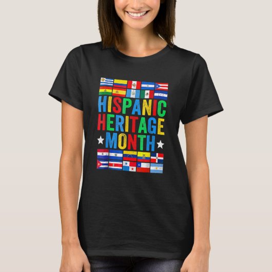 T-shirt Pays latins Drapeau Hispanique Mois du patrimoine  (Devant)