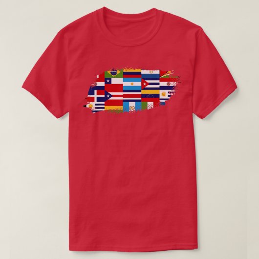 T-shirt Pays latins Drapeau Hispanique Mois du patrimoine  (Design devant)