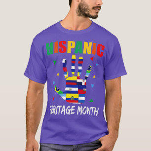 T-shirt Pays latins main drapeaux Hérite hispanique nation