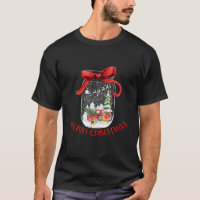Pays Noël Mason Jar Snowglobe Red Ribbon H