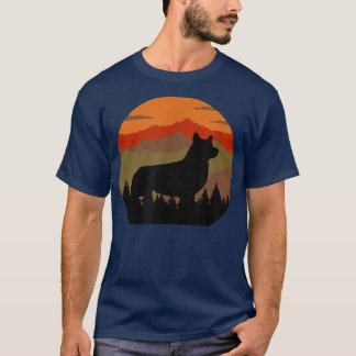 T-shirt Pays vintage Rugged Retro Ciel et Forêt Corgi Do