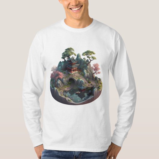 T-shirt Paysage 3D Imaginaire mignon pour hommes à manches (Devant)