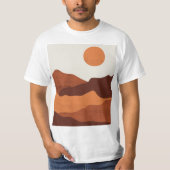 T-shirt Paysage Abstrait Boho Chic Desert Mountains (Devant)