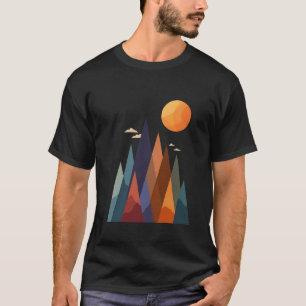 T-shirt Paysage avec montagnes et soleil