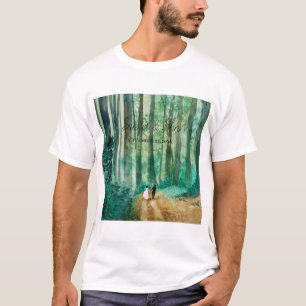 T-shirt Paysage boisé mariage Aquarelle