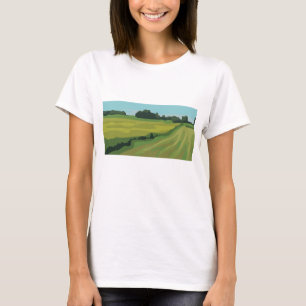 T-shirt Paysage Campagnard Vert