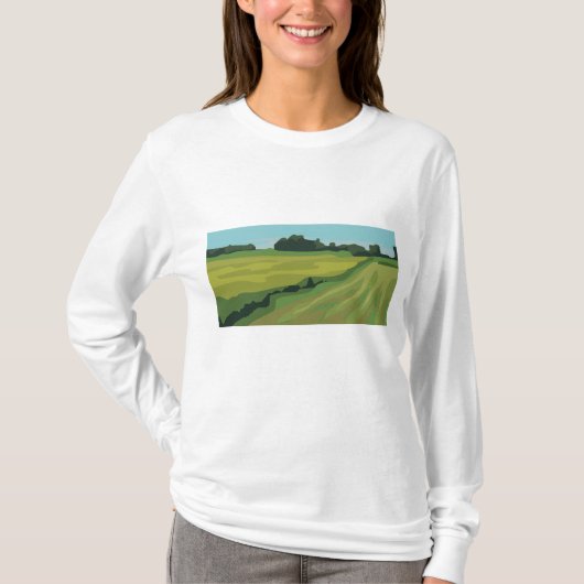 T-shirt Paysage Campagnard Vert (Devant)
