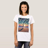 T-shirt Paysage cosmique : Aurora Dreaming 3D (Devant entier)