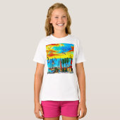 T-shirt Paysage côtier de rêve (Devant entier)
