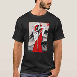 T-shirt Paysage culturel japonais Samurai Vintage Sakura C