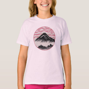 T-shirt Paysage d'Art Japonais de Montagne vintage