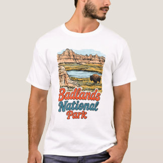 T-shirt Paysage de buttes du parc national de Badlands Bis
