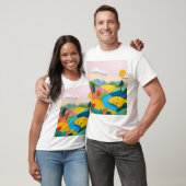 T-shirt Paysage de collage de papier Abstrait (Unisexe)