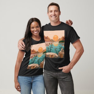 T-shirt Paysage de coucher de soleil au lac de montagne pa