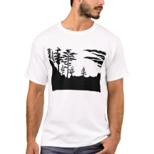 Paysage de monochrome de silhouette