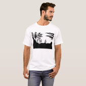 T-shirt Paysage de monochrome de silhouette (Devant entier)