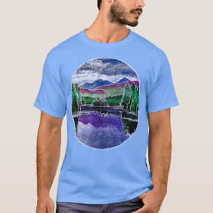 T-shirt Paysage de montagne Adirondacks Batik Sunrise