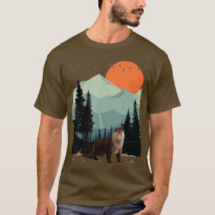 T-shirt Paysage de montagne Aventure Coucher de soleil Pin