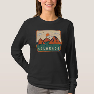T-shirt Paysage de montagne de ski vintage rétro Colorado