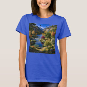 T-shirt Paysage de nature sauvage Montagnes Cascades