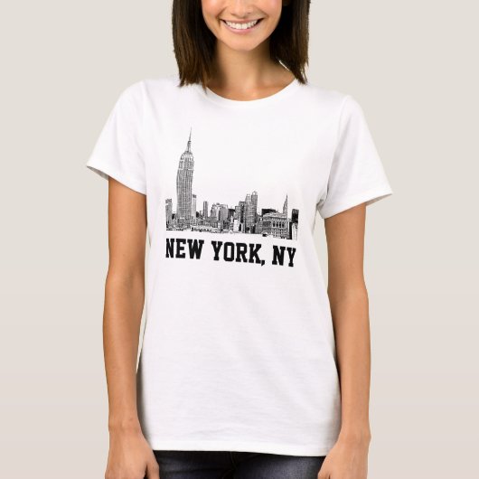 T-shirt Paysage de NYC Gravé 01 (Devant)