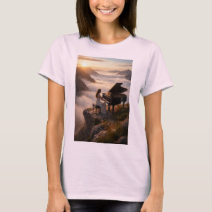 T-shirt Paysage de sérénité au piano de montagne