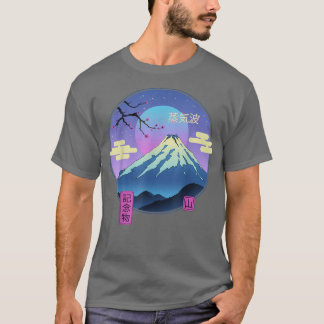 T-shirt Paysage de Vapor Fuji Mountain Sakura Art japonais