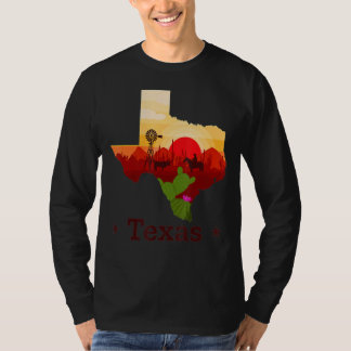 T-shirt Paysage Désert En Forme Texas