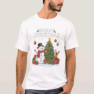 T-shirt Paysage d'hiver à l'aquarelle « Que la neige tombe