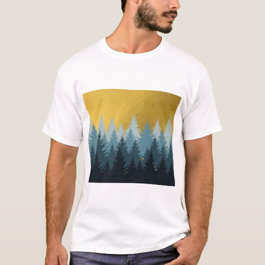 T-shirt Paysage d'or des arbres forestiers (Devant)