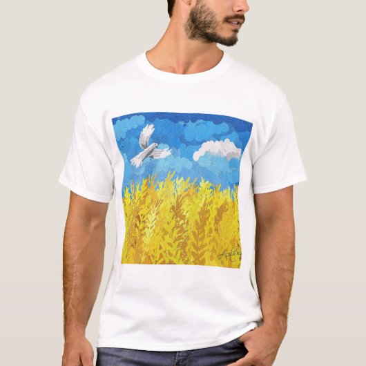 T-shirt Paysage du drapeau ukrainien (Devant)