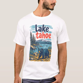 T-shirt Paysage du parc du lac Tahoe Ourson mignon