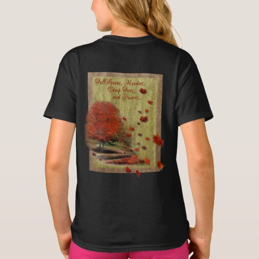 T-shirt Paysage Feuille en chute d'automne (Dos)