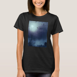 T-shirt Paysage Foggy Nature Pleine Lune Et Chauves-Fats