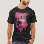 T-shirt Paysage japonais Vaporwave Mountain Nature 1 (Devant)