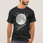 T-shirt Paysage lunaire avec Pleine lune, étoiles et comèt (Devant)