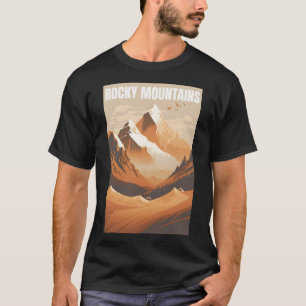 T-shirt Paysage minimaliste des montagnes rocheuses
