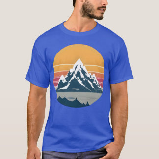 T-shirt Paysage montagnard vintage des années 70 au couche