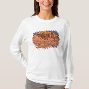 T-shirt paysage montagneux glaciaire gelé le long de