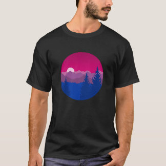 T-shirt Paysage montagneux vintage avec drapeau de fierté 