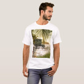 T-shirt Paysage naturel avec arbres, eau et lumière du sol (Devant entier)