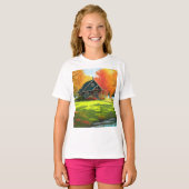 T-shirt Paysage naturel avec lac et chalet (Devant entier)