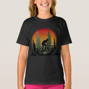T-shirt Paysage naturel de cyclisme au coucher du soleil