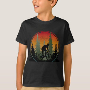 T-shirt Paysage naturel de vélo au coucher du soleil