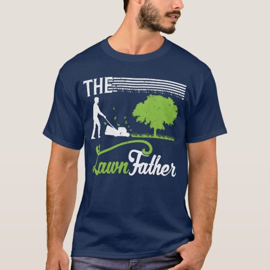 T-shirt Paysage Papa Gardener Lawn Mower Don du père (Devant)