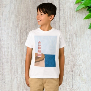 T-shirt paysage phare rayé